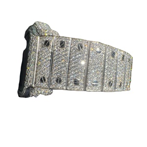 Reloj de Lujo de Alta Gama con Diseño Redondo, Oro VVS, Moissanita, Resistente al Agua, para Hombre, con Diamantes, Manecillas con Cristales, Reloj de Cuarzo, Compra al por Mayor - Product Image 4