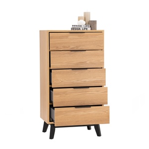 Timeless Ash Veneer MALTON 5 Drawer Dresser Tall Bedroom <b>Chest</b> of Drawers for Modern Home <b>Storage</b> and Room Organization - Product Image 3