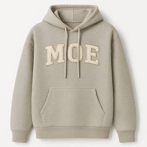 เสื้อฮู้ดดี้สตรีทแวร์สุดเทรนดี้ ประดับโลโก้ด้วยคริสตัล สำหรับผู้ชาย ตกแต่งคริสตัลทั่วตัว พร้อมเชือกผูก ปรับแต่งโลโก้ได้ตามต้องการ รับผลิตแบบ OEM - Product Image 5