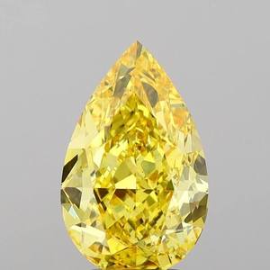 Diamante Suelto Cultivado en Laboratorio, Corte Pera, 3.00 Quilates, Color Amarillo Intenso, Certificado IGI - Product Image 1