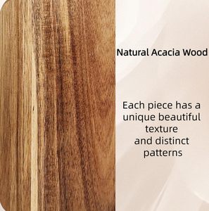 Acacia Wood Cutting Board with Handle <b>Small</b> Wooden Chopping Board (13.8'' x 7'') Durable Serving Board for Charcuterie - Product Image 6