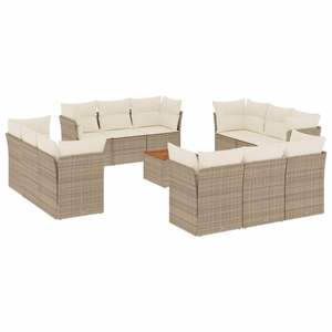 Conjunto de Sofá de Jardín de Ratán PE Resistente a los Rayos UV en Color Beige, Muebles de Exterior de Alta Calidad - Product Image 2