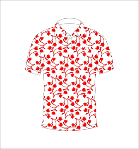 Men’s White Red Floral Print Polo Shirt Casual Short Sleeve Summer Fashion Golf Tee - Product Image 1