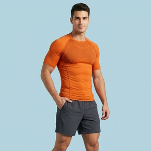 Camiseta Deportiva de Compresión de Manga Corta para Hombre, Personalizable (OEM), para Fitness, Gimnasio, Entrenamiento y Rendimiento Atlético - Product Image 1