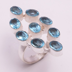 Joyería Punk para mujer, anillo de plata de ley Chapado en plata, amatista, piedra preciosa de cuarzo - Product Image 3