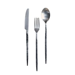 Ensemble de couverts en acier inoxydable personnalisé, directement de l'usine, avec manche en forme de bambou, couteau, fourchette et cuillère de luxe, vente en gros - Product Image 2