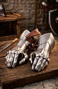 Guantes de Acero Medievales, Calibre 18, Forjados a Mano, Guantes de Armadura, Guantes de Caballero, Cosplay - Product Image 5