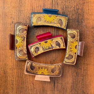 มาใหม่ล่าสุดร้อนขายสไตล์ตะวันตกทําด้วยมือเครื่องมือแกะสลักหนังผมกรงเล็บคลิปหนังกรงเล็บอุปกรณ์เสริมผมสําหรับผู้หญิง - Product Image 2