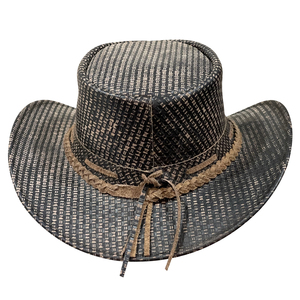 Chapeau de cowboy en cuir véritable à large bord, chapeau de voyage western pour hommes et femmes, fabrication OEM, étiquette privée, chapeaux de rodéo en gros - Product Image 2