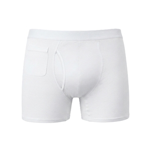 Calzoncillos bóxer para hombre con bolsillo, color liso, tiro medio, de punto, spandex modal, ropa interior transpirable, diseño sin costuras - Product Image 3