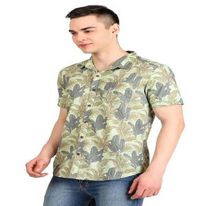 เสื้อถักวาฟเฟิลสำหรับผู้ชายเสื้อเชิ้ตแขนสั้นลำลองมีกระดุมกระดุมติดกลางแจ้งเสื้อผ้าฝ้ายวินเทจฤดูร้อนออกแบบได้ตามต้องการ - Product Image 2