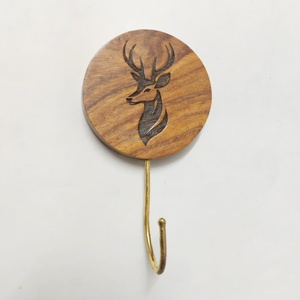 Personalized Wooden <b>Wall</b> <b>Hook</b> with Compass Engraving North East West Design Brass <b>Hook</b> <b>Wall</b> <b>Hook</b> for Hanging <b>Keys</b> Bags Towels - Product Image 6