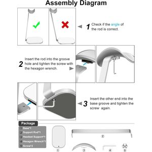 Supporto per Cuffie in Alluminio per AirPods Max, Base Pesante da Scrivania con Supporto Robusto per Cuffie, Accessorio - Product Image 4