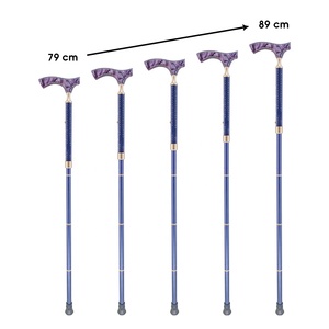 ไม้เท้าอลูมิเนียมพับได้พร้อมหลอดสีน้ำเงินสำหรับการบำบัดฟื้นฟู - Product Image 4