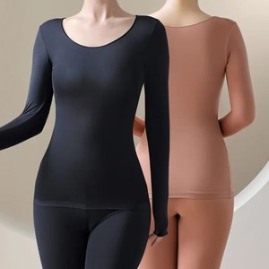 Vêtements thermiques sans couture pour femmes en coton, prix de gros, ensemble chaud d'hiver 2 pièces, caleçons chauffants - Product Image 1