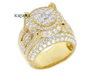 Bague Cocktail Unisexe en Argent 925 avec Moissanite Ronde Taille Brillant, Sertissage Pavé, Style Couronne, Bijou de Luxe pour Fête - Product Image 4