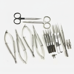 Juego básico de 17 piezas de microinstrumentos quirúrgicos de acero inoxidable para cirugía de mano - Product Image 1