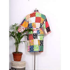 Kimono léger pour femme 100% coton pur, imprimé floral, Kantha, luxe, respirant, patchwork, pour l'hiver - Product Image 6