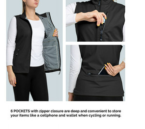 Chaleco Cortavientos para Mujer, Deportivo, de Softshell, Resistente, de Alto Rendimiento, sin Mangas - Product Image 3
