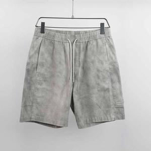 Short de jogging en molleton bouclette 100% coton, taille haute élastique, ourlet brut, délavé à l'acide, déchiré, couleur unie, séchage rapide, personnalisé - Product Image 3