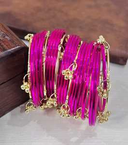 Latest Collection Handmade Women Bridal Kasmiri Churiyan <b>Bangles</b> Pearl Trendy Geometric Design Customizable Colors Velvet - Product Image 5