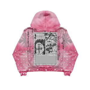 Ensemble deux pièces vintage personnalisé pour homme : sweat à capuche imprimé strass et pantalon de jogging évasé délavé à l'acide - Product Image 4