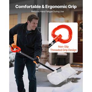 Pelle à neige en plastique HDPE de 24 pouces de large avec lame ergonomique, pelle à neige d'hiver segmentée, pelle à neige extérieure H - Product Image 4