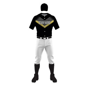 High Quality 100% Polyester Moisture Wicking V-neck <b>Baseball</b> Uniforms New Design <b>Baseball</b> Uniforms Set - Product Image 1