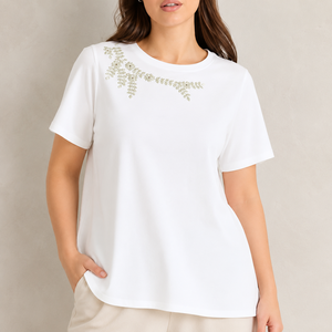 Sudadera Casual de Moda para Mujer, con Cuello Redondo y Bordado, Mezcla de Algodón, para Ropa Urbana Moderna y Cómoda, Ideal para Actividades al Aire Libre - Product Image 1