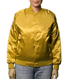 Nouvel Arrivage 2026 – Blouson universitaire personnalisé en satin doré, respirant, grande taille, pour lycée, vente en gros, pour femmes - Product Image 1