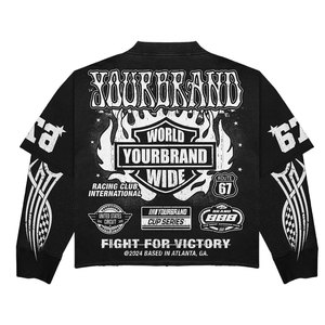 YOUR BRAND Men's <b>Long</b> <b>Sleeve</b> <b>Black</b> <b>T</b>-<b>Shirt</b> Sublimation Print Street Style O-Neck Regular Fit Breathable Polyester Top - Product Image 5