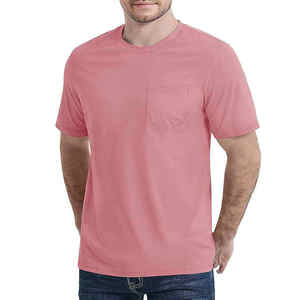 Camiseta de Algodón Azul Marino para Hombre, Manga Corta, Cuello Redondo, con Bolsillo, Estilo Casual, Corte Regular, Color Sólido - Product Image 2