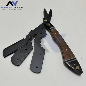 Navaja de Afeitar Profesional de Calidad de Salón con Mango de Madera, Afeitadora Manual de Seguridad de Acero Inoxidable Tipo Cut Throat - Product Image 3