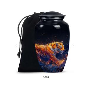 Urnes commémoratives décoratives Jungle Tiger pour cendres humaines, urne funéraire grande taille pour adultes, maman et papa, (Classique Grande 10 pouces) - Product Image 5