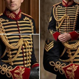 Veste militaire traditionnelle de style hussard 100% coton pas chère pour hommes, idéale pour les reconstitutions historiques et les événements - Product Image 6
