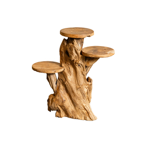 ARTERRA Présentoir Artisanal Haut de Gamme en Bois pour Décoration Intérieure et Extérieure, Idéal pour Diwali, en Racine de Teck Biologique, Style Rustique et Artisanat Artisanal - Product Image 1