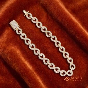 Gold <b>Infinity</b> Link Moissanite <b>Bracelet</b> Premium Fine Chain Link <b>Bracelet</b> Luxury Fashion Jewelry For Men Women Gift - Product Image 2