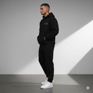 Conjunto de Sudadera con Capucha y Cremallera Ranzia Icon Plus Size con Bordado de Pedrería - Sudadera con Capucha y Cremallera Completa Ranzia Heavy Drip con Pedrería - Product Image 3