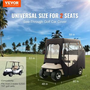 Housse de protection solaire et anti-poussière en polyester pour voiturettes de golf 2 places, compatible avec les chariots de golf Club Car - Product Image 2