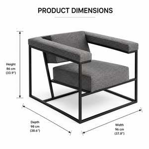 Fauteuil moderne en tissu avec pieds en métal, dossier solide, chaise de détente pour salon, meubles de maison - Product Image 4