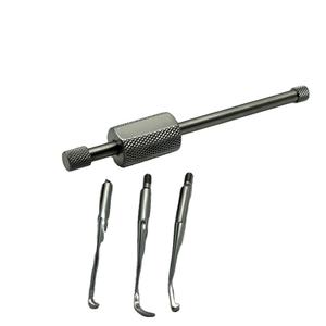 Extracteur de couronnes dentaires professionnel en acier inoxydable allemand, haute demande, manuel, 3 embouts, pour bridges, poignée ergonomique, argenté, certifié CE - Product Image 4