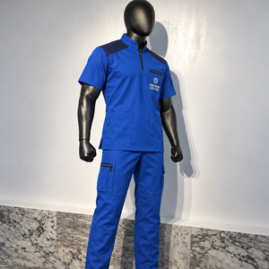 Tenue médicale unisexe à col en V et manches courtes pour hôpitaux et cliniques privées – Conception confortable, couleurs personnalisables, Spandex - Product Image 5