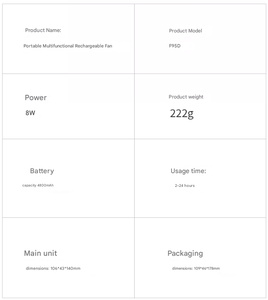พัดลมมือถือพลาสติกไร้ใบพัด Gongtian F95D Storm ใช้มอเตอร์แบบไร้แปรงถ่าน ใช้พลังงานจากแบตเตอรี่ สำหรับใช้งานกลางแจ้ง - Product Image 6