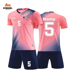 DYNAMEL WEARS Ensemble de football personnalisé sublimé, col en V, manches courtes, uniforme respirant, adulte unisexe - Product Image 1