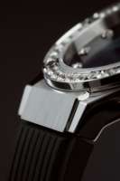 Montre de mode en acier inoxydable Alexander Ferros 2251S-01 avec verre saphir, bracelet en caoutchouc, résistance à l'eau 50m, mouvement à quartz, cadran de 33mm