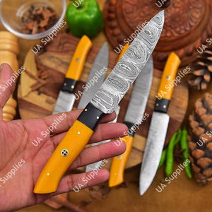 Cuchillos para carne de acero de Damasco multifuncionales, afilados, para barbacoa al aire libre y uso diario, con mango de resina, forjados, personalizables OEM/ODM - Product Image 5