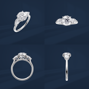 Bague en platine Pt950 avec trois diamants ronds, bague de fiançailles classique pour femme, diamant créé en laboratoire certifié IGI - Product Image 6