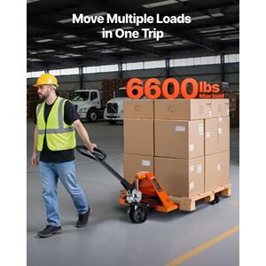 Capacidad de carga del camión de la plataforma manual 6600 Lbs 48L X 27W Horquillas en pulgadas para almacén Rango de altura de elevación de horquilla de 3,35-7,1 pulgadas - Product Image 2