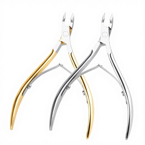Tijeras para Cutículas de Acero Inoxidable Plateado y Dorado, Alicates para Piel Muerta, Herramienta de Pedicura y Manicura, Apertura de Mandíbula Ancha, Corte de Precisión - Product Image 1