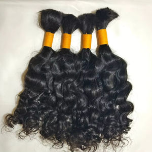 Cabello Humano Remy Sin Procesar de Templo Indio, a Granel, con Cutícula Alineada, Rizado Natural, Ondulado Profundo Jerry Sin Procesar - Product Image 1